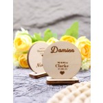 Custom Round Wood Wedding Name Sign