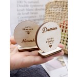 Custom Round Wood Wedding Name Sign